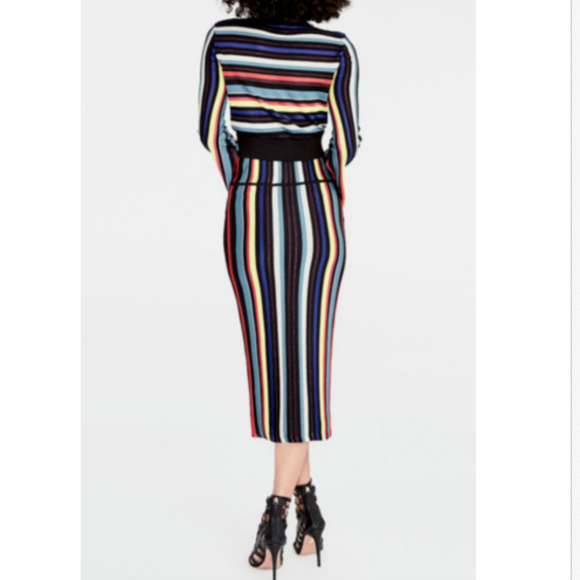 Pencil Skirt w/Crop Top Multi Color W/Shimmer - Picture 2 of 7